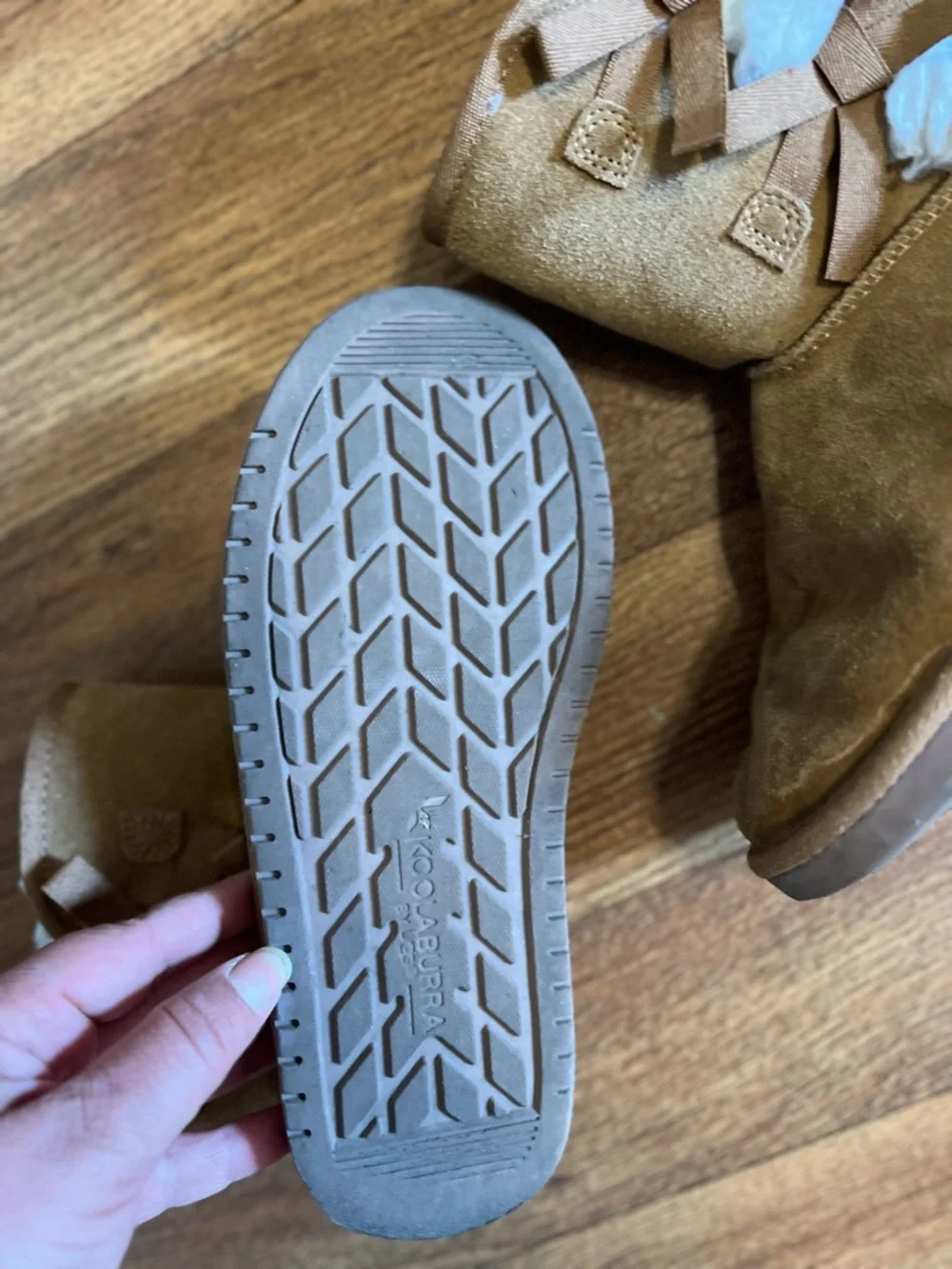 Koolaburra Kids Tan Suede Bow Accent Boots